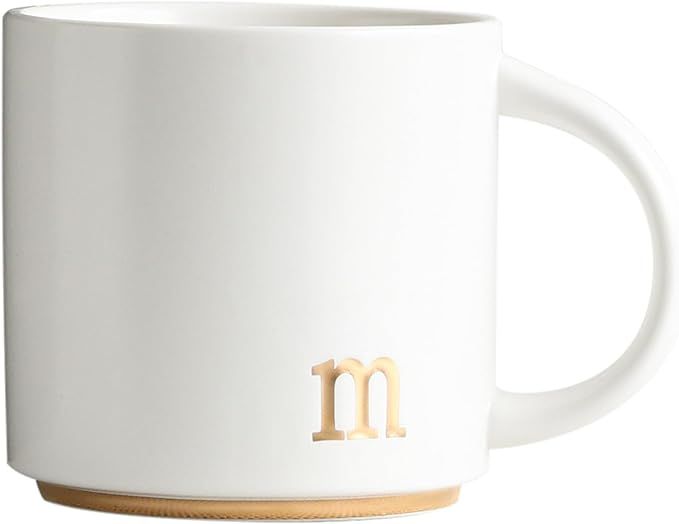 COLLECTIVE HOME - Monogram Ceramic Mugs, 15 oz Golden Initial Coffee Cups, Elegant Alphabet Tea M... | Amazon (US)