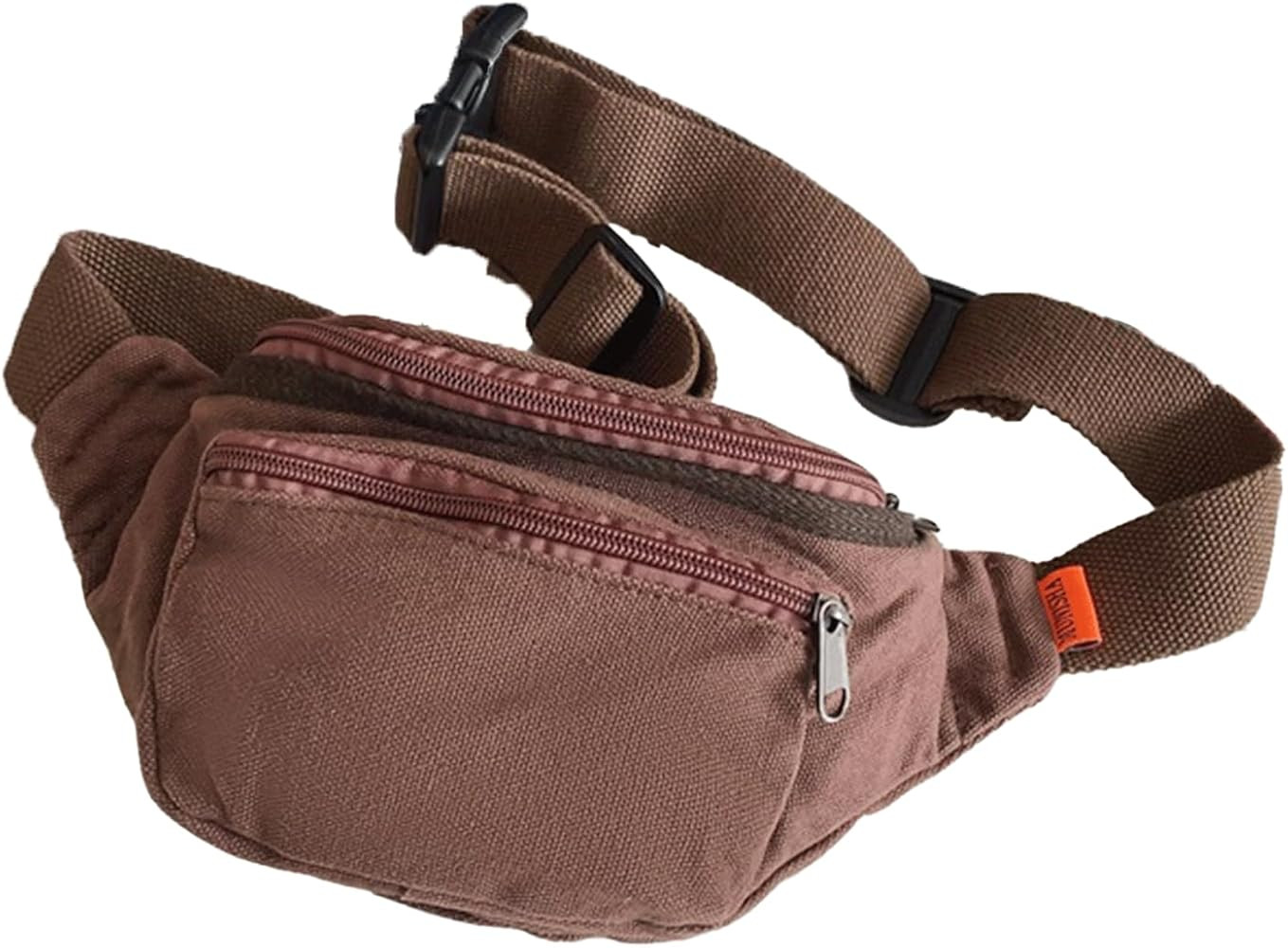 Sling Bag for Women Men Canvas Crossbody Bag Fanny Pack Belt Purses Backpack Traveling (Brown) | Amazon (US)
