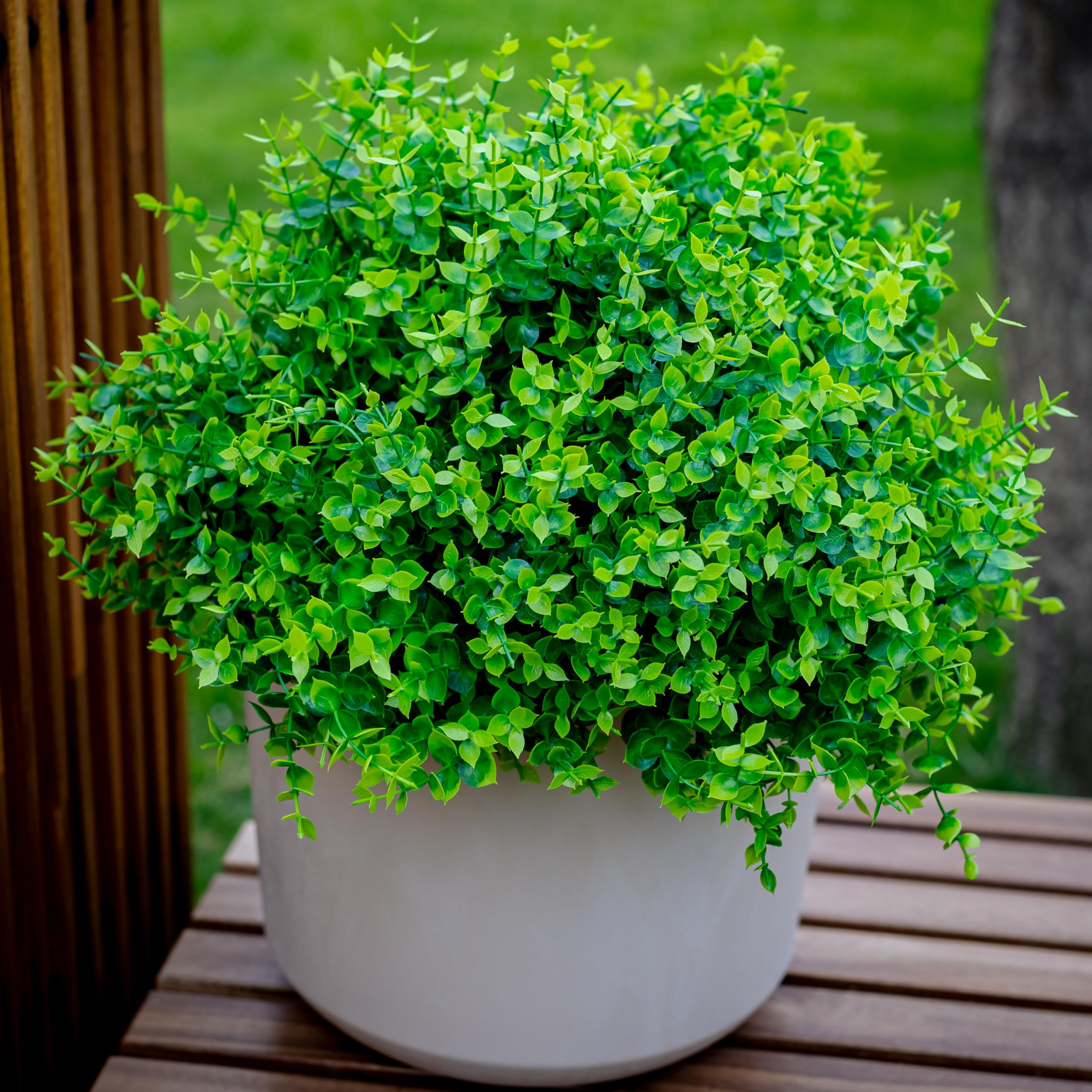 Artificial Plants Outdoor Fake Boxwood Shrubs - 16 Bundles Artificial Greenery Stems UV Resistant... | Amazon (US)