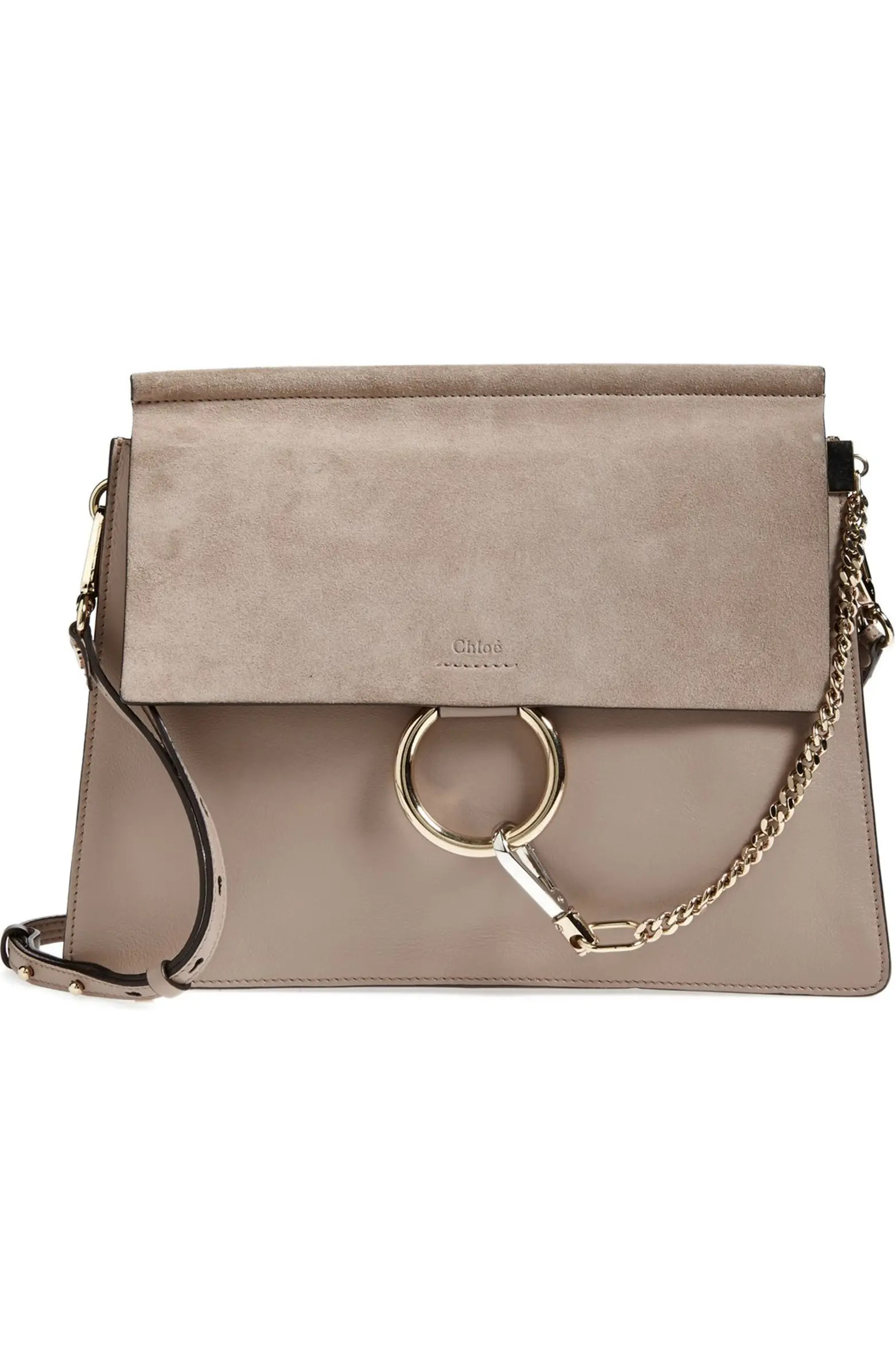 'Faye' Leather & Suede Shoulder Bag | Nordstrom