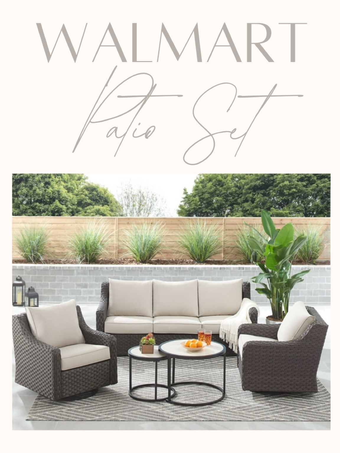 We just ordered this patio set from Walmart! I’ve heard great things about it and can’t wait for it to come in!

You can purchase the chairs and couch separately as well! 

Outdoor, patio furniture, spring, walmart finds

#LTKSpringSale #LTKSeasonal #LTKFamily