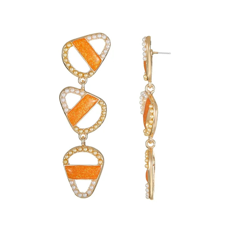 Way to Celebrate Halloween Goldtone Candy Corn Earring, 1 Pair, Female | Walmart (US)