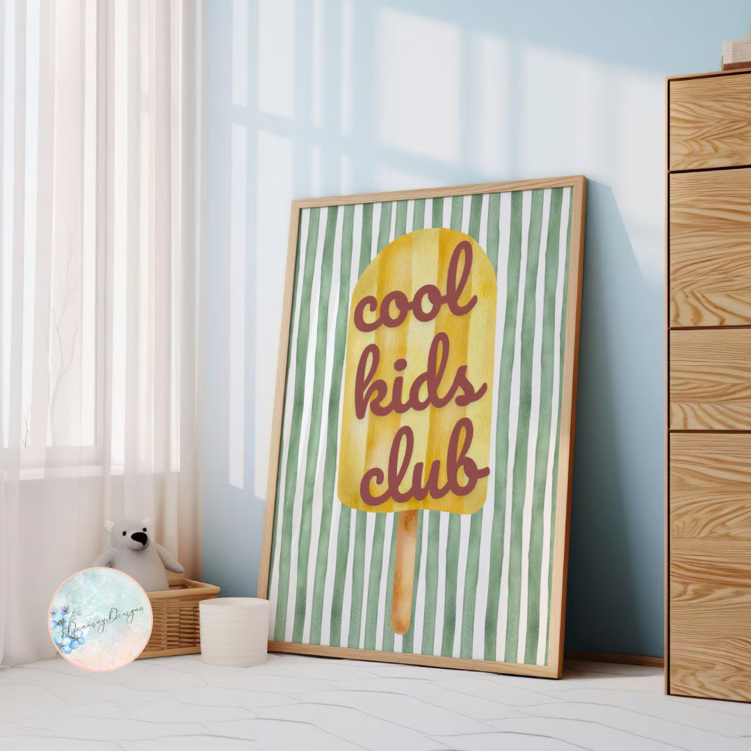 Cool Kids Club Ice Lolly Wall Art - Fun and Colourful Kids Room Decor - Etsy Canada | Etsy (US)