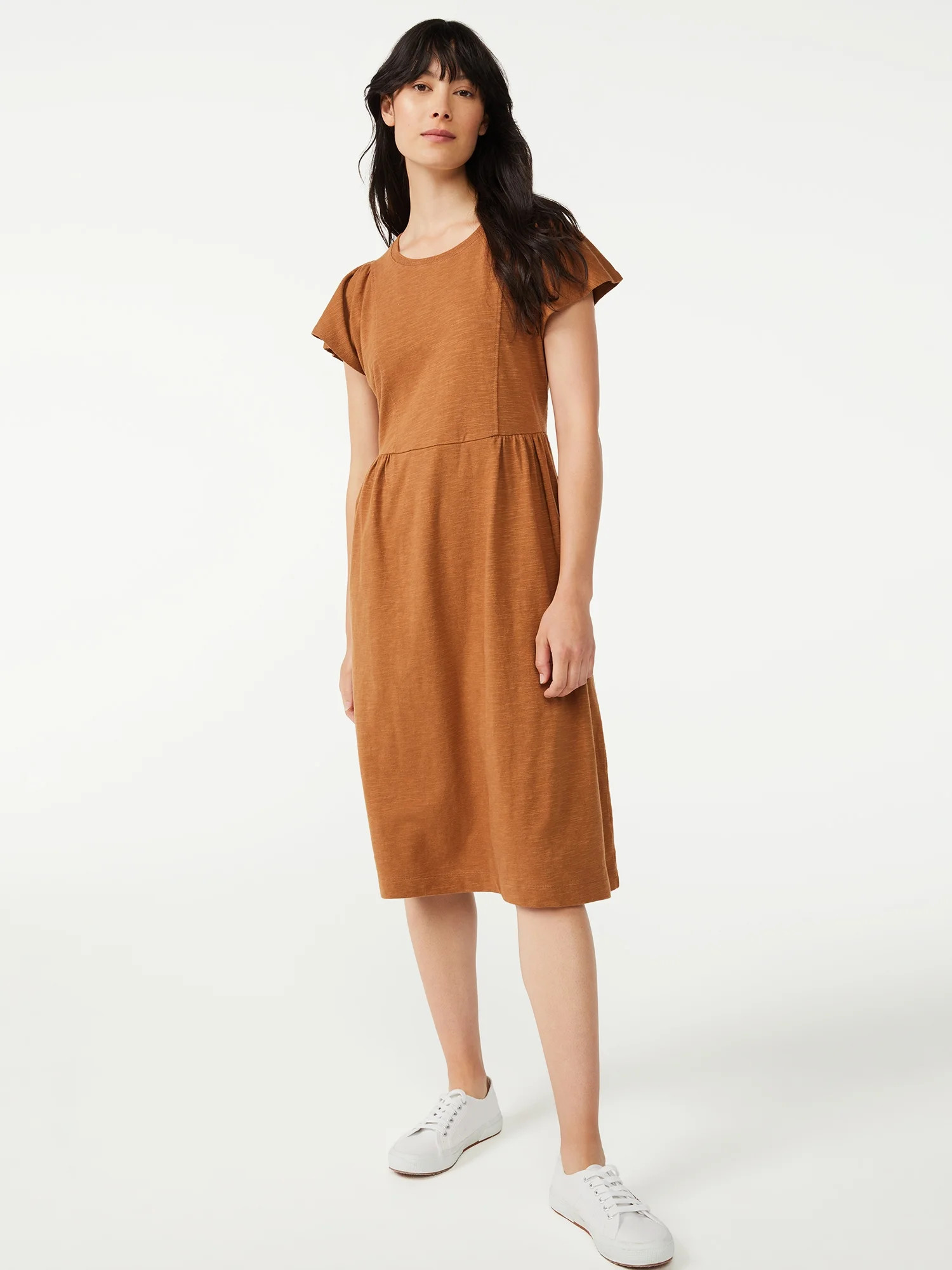 Free Assembly Women's Seamed Dress with Flutter Sleeves | Walmart (US)