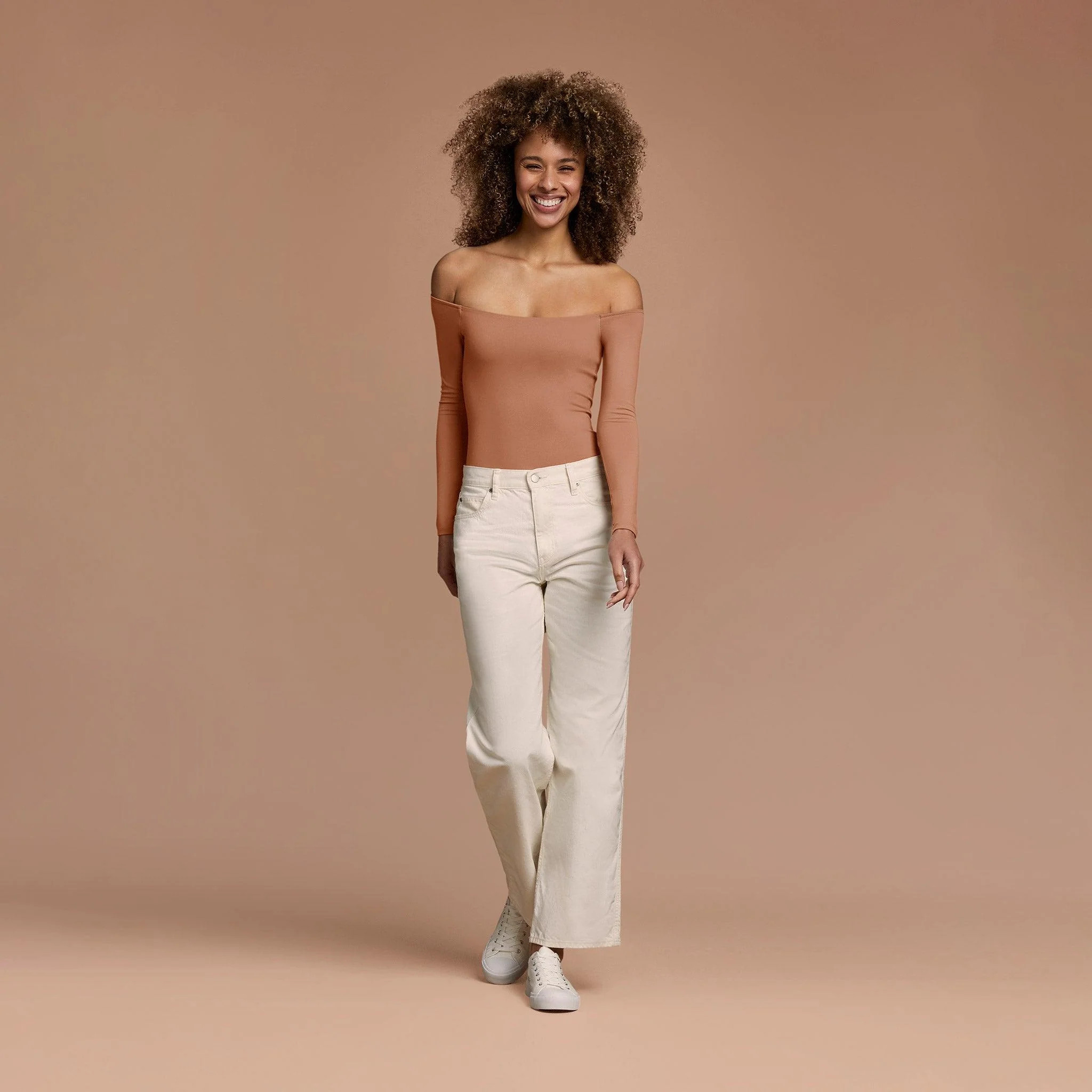 Women's Off The Shoulder Bodysuit - Clay - nuuds | nuuds