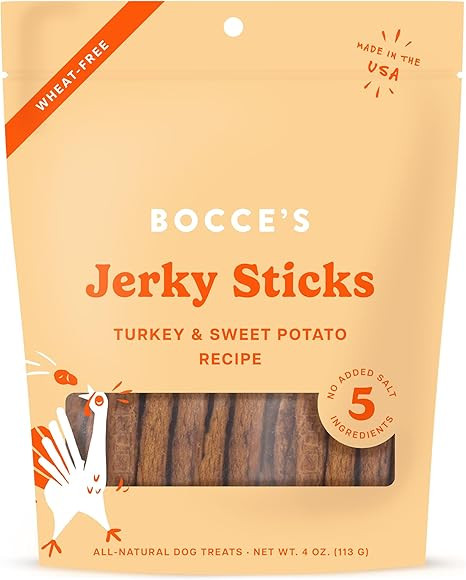 Bocce's Bakery Jerky Stick Dog Treats, Wheat-Free, Made with Limited-Ingredients, Baked in The US... | Amazon (US)