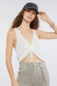 Ruched Drawstring Sweater-Knit Top | Forever 21 (US)