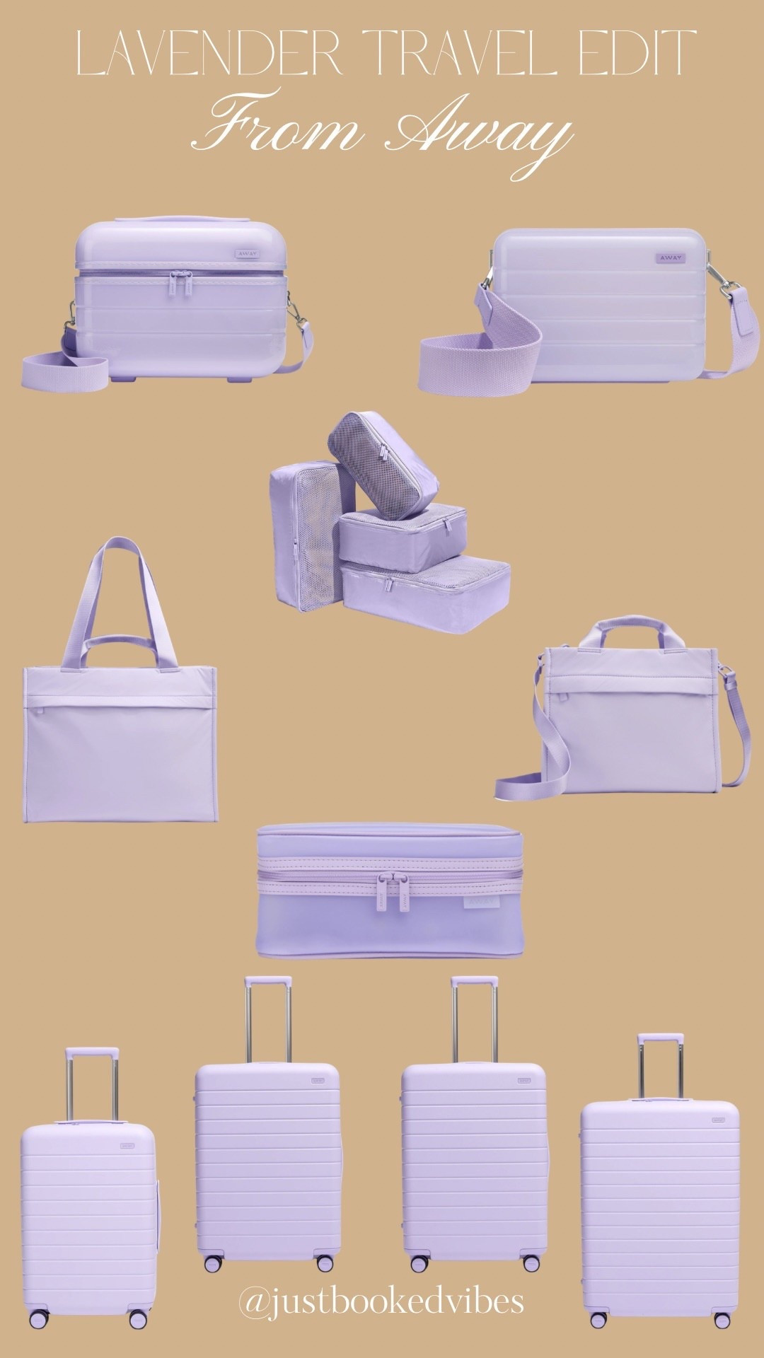 Soft lavender luggage and travel accessories from Away — the perfect pop of color for spring trips, featuring sleek suitcases and travel essentials that make every getaway feel elevated!

#LTKSeasonal #LTKdayinmylife #LTKTravel