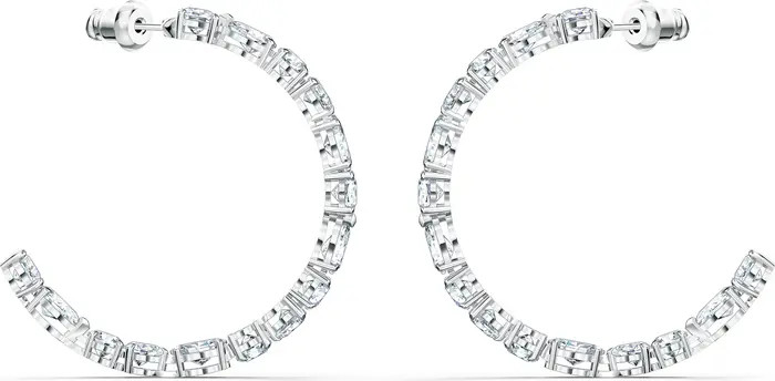 SWAROVSKI Deluxe Tennis Hoop Earrings | Nordstrom | Nordstrom