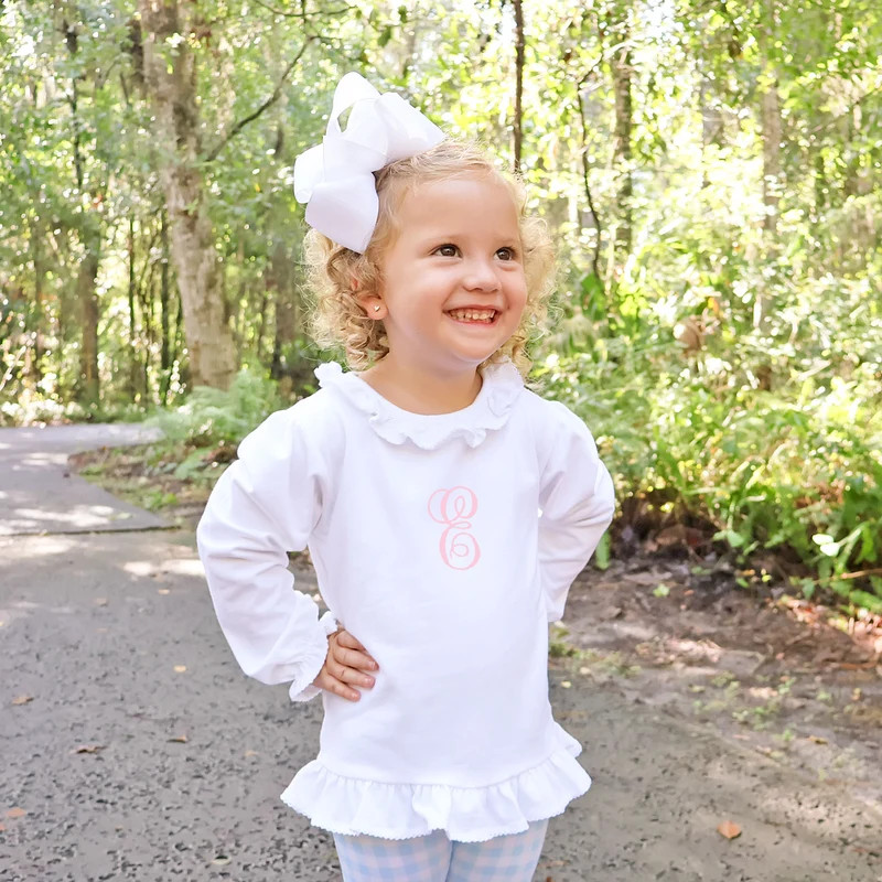 White Long Sleeve Ruffle Top | Classic Whimsy