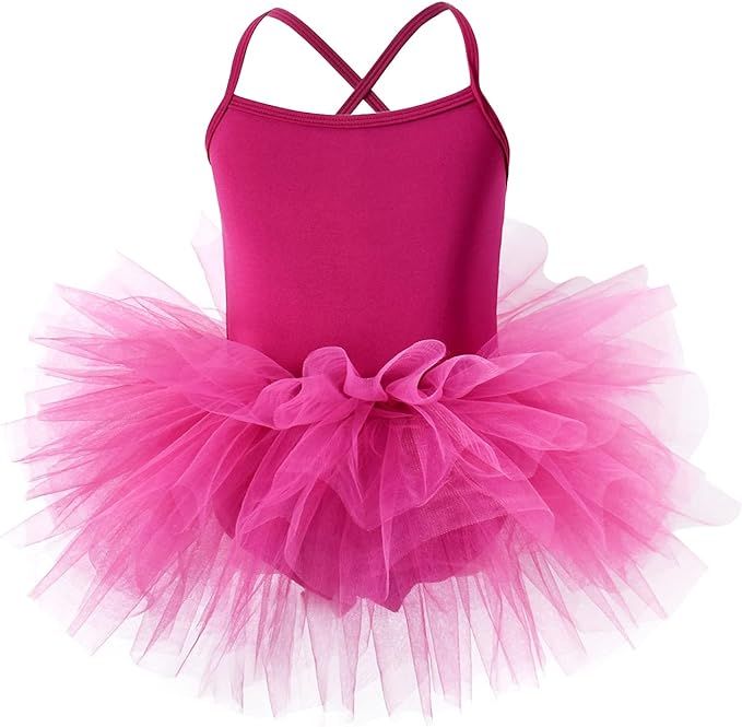 KARETT Ballet Tutu Skirt for Girls Toddler Ballet Leotards Criss Cross Strap Dance Outfits Baller... | Amazon (US)