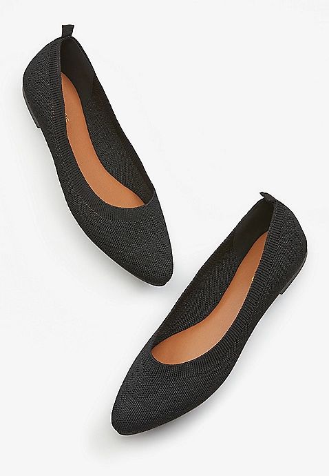 Jamie Black Pointed Toe Flats | Maurices