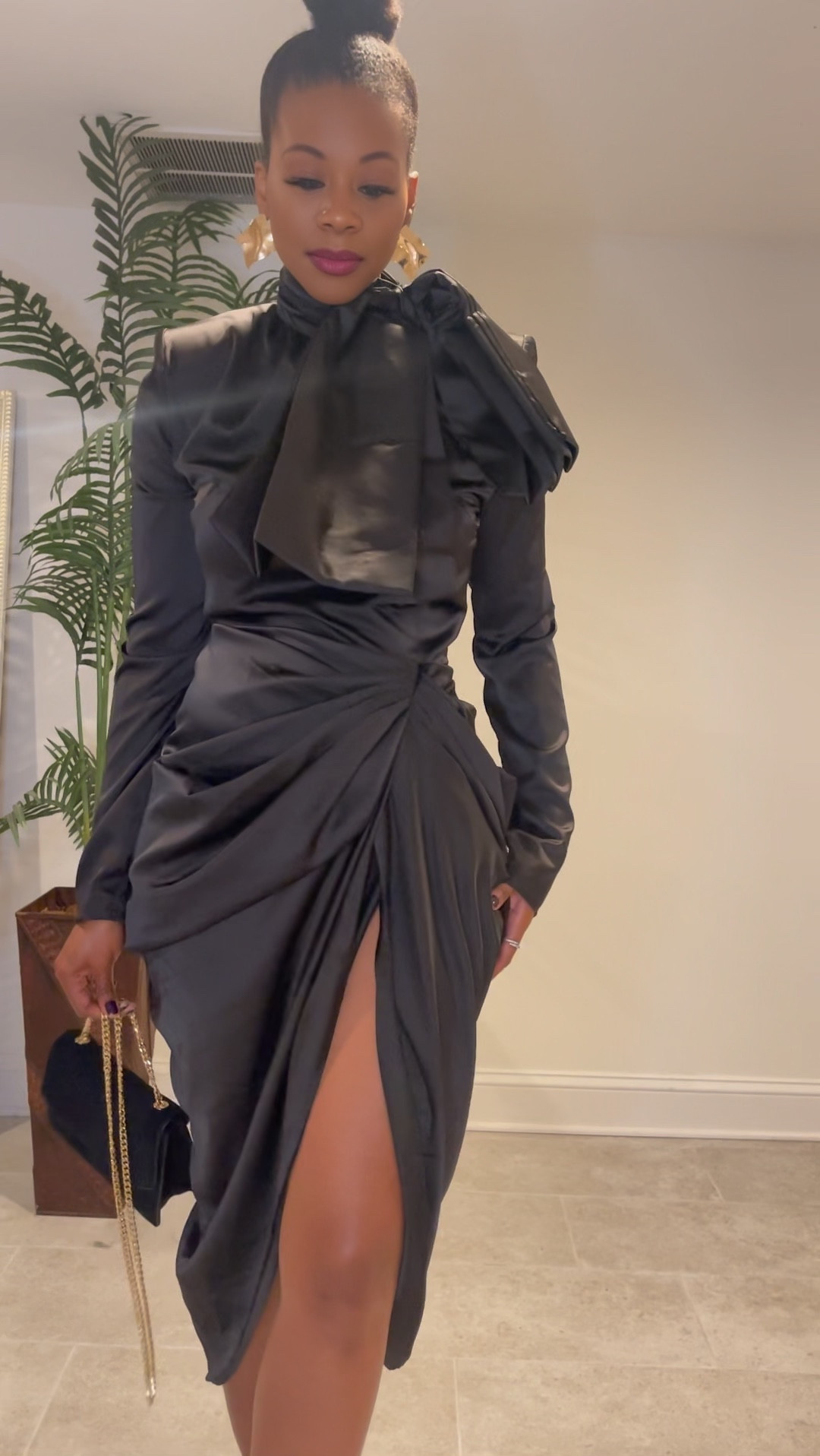 Pretty Little Thing x Naomi Campbell : Satin Bow Dress… I’m wearing sz 6🖤

#LTKwedding #LTKHoliday #LTKplussize