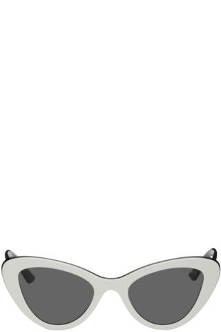 Prada - White & Black Cat-Eye Sunglasses | SSENSE