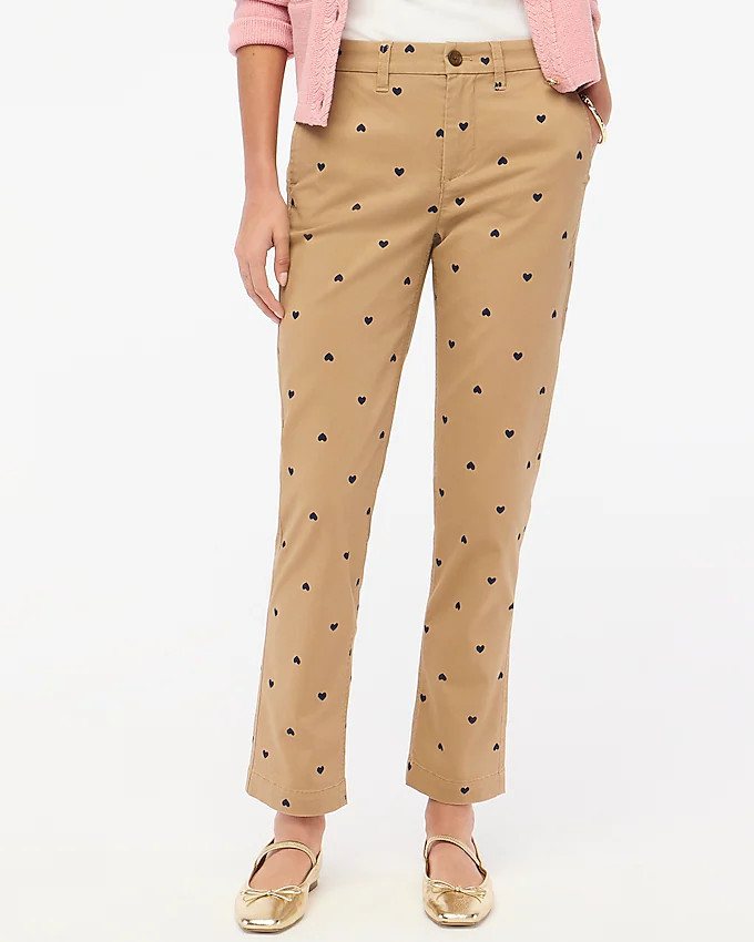 Printed high-rise girlfriend chino pant | J.Crew Factory