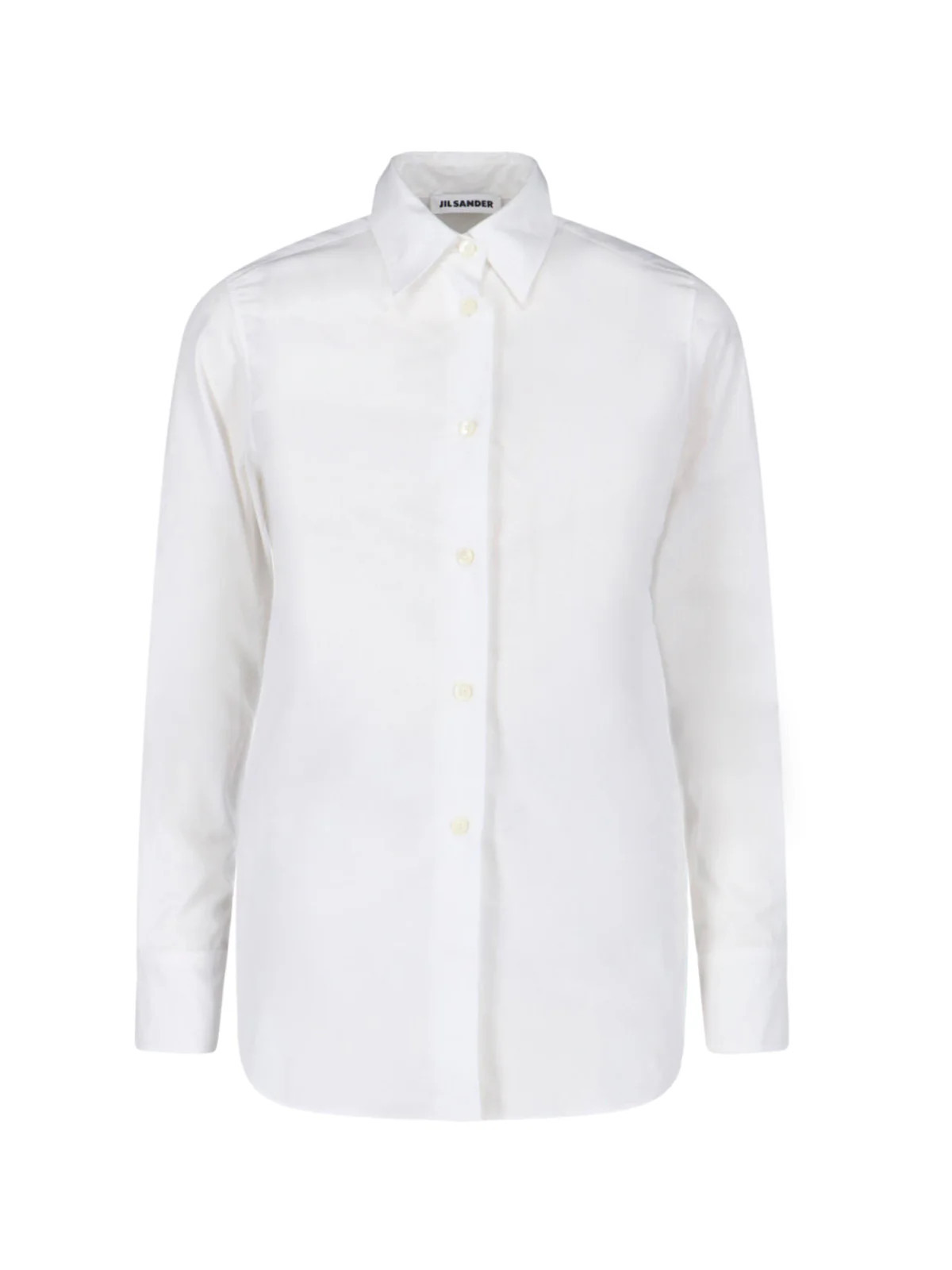 White Classic Cotton Poplin Embossed Shirt | Shop Simon