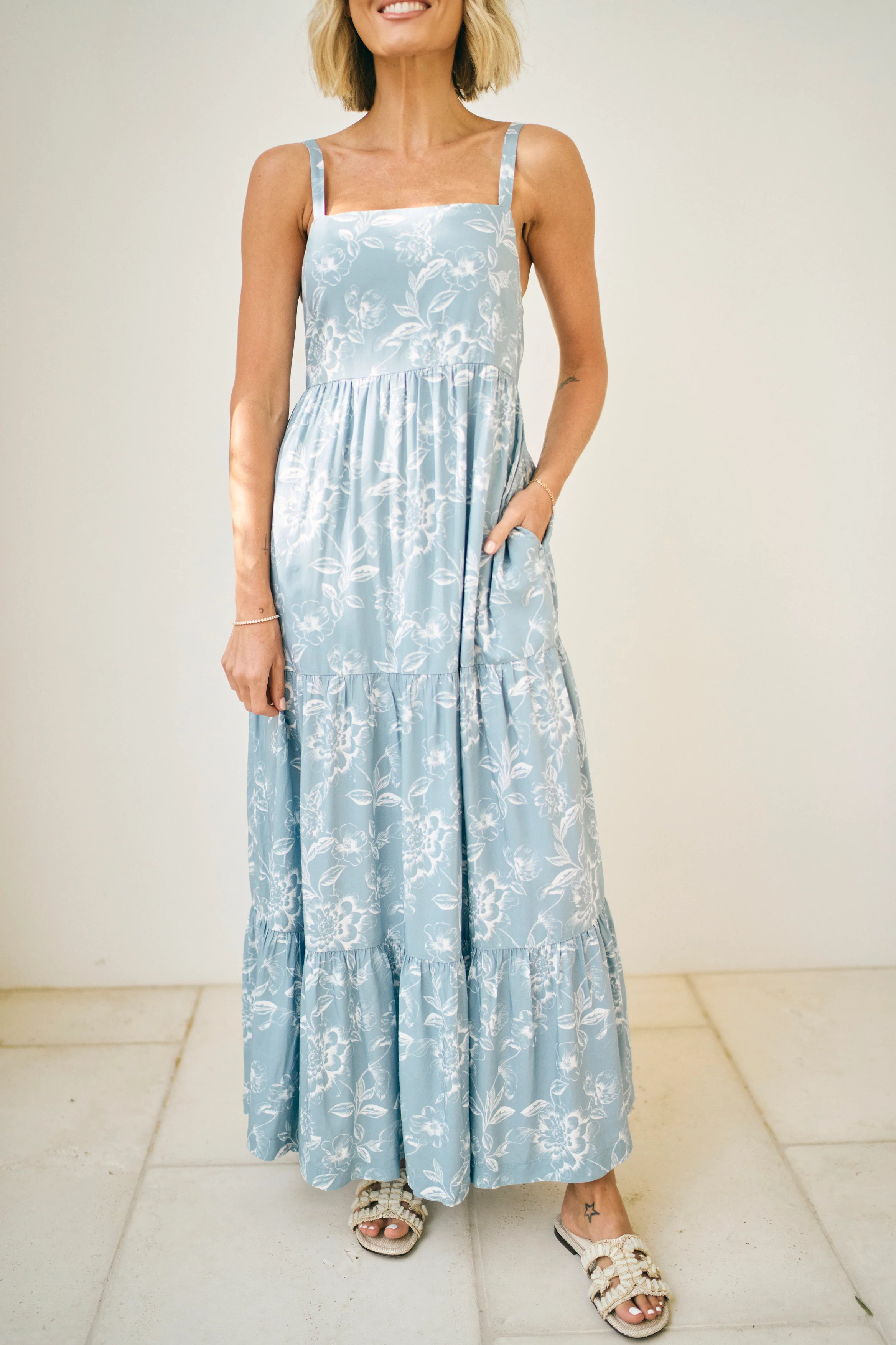Shea Long Dress in Meadow Whisper | Hermoza