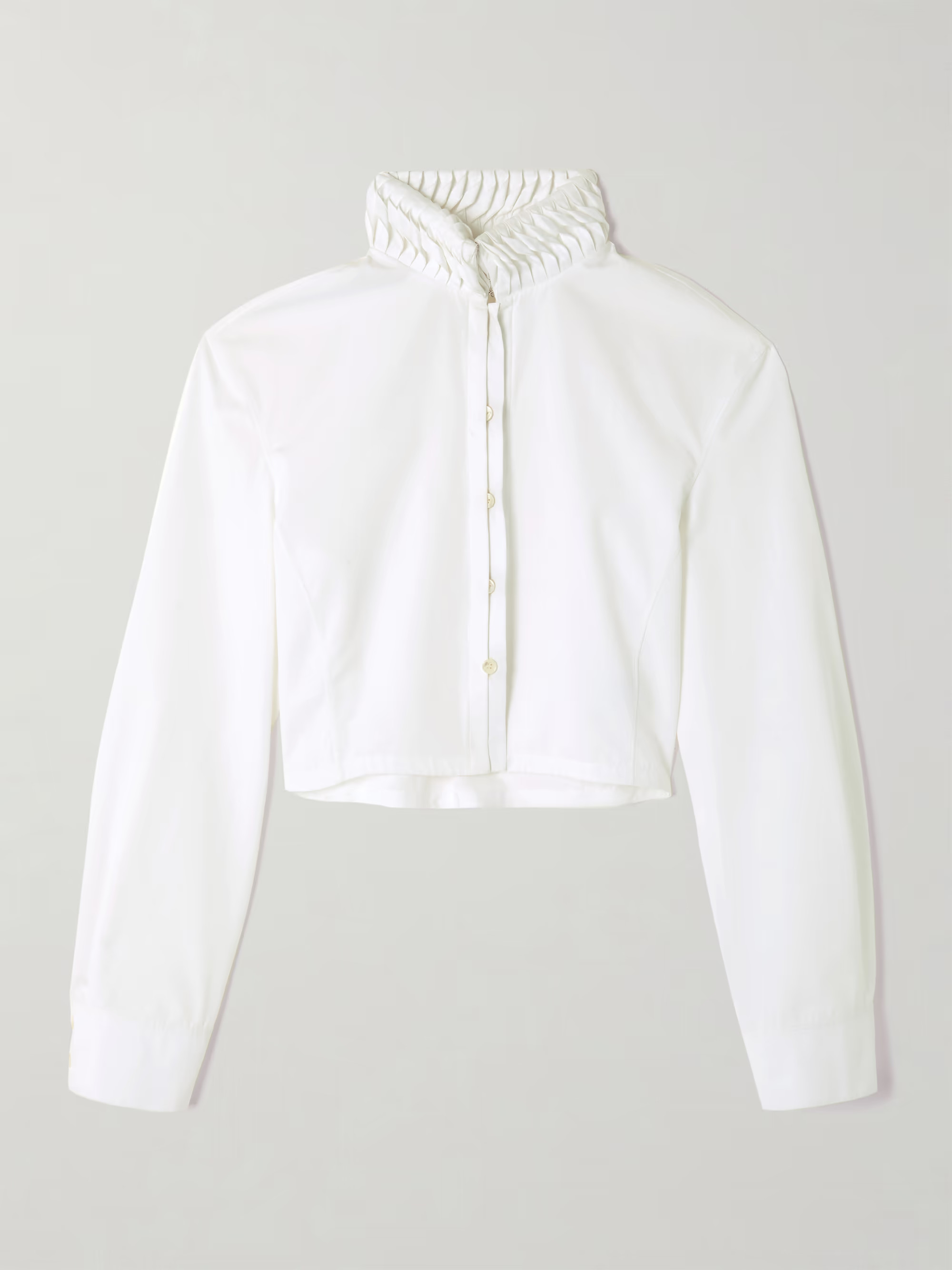 Cropped folded cotton-poplin shirt | NET-A-PORTER APAC