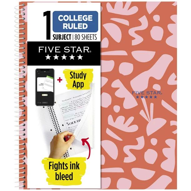 Five Star Impressionist Notebook Plus Study App, 1 Subject, College Ruled, 8.5" x 11", Shapes (82... | Walmart (US)