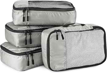 Amazon Basics Small Packing Cubes for Travel, Packing Organizers, 4-Piece-Set With Double Zipper ... | Amazon (US)