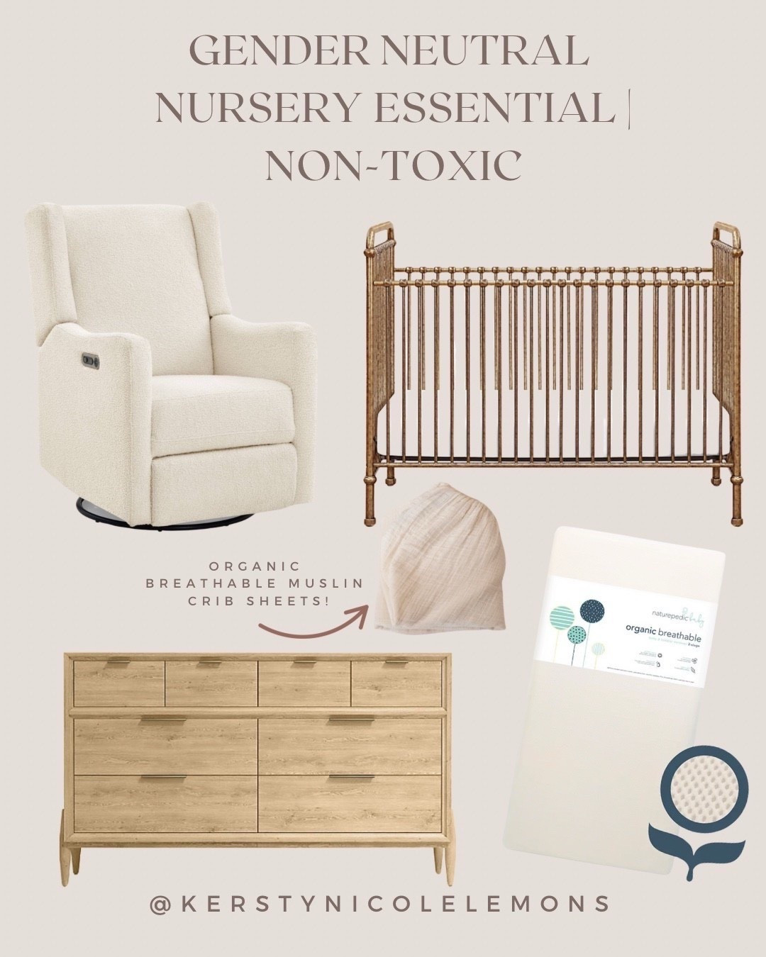Looking to build a nontoxic nursery? I’m sharing my favorite items so far that we have or are getting! ✨👶🏼🤰🏼 

Designing our nursery with peace in mind — soft neutrals, clean materials, and zero toxins 🕊️
Nontoxic crib + mattress, organic sheets, low-VOC dresser + cozy recliner all linked 🤍

#LTKKids #LTKBaby #LTKBump