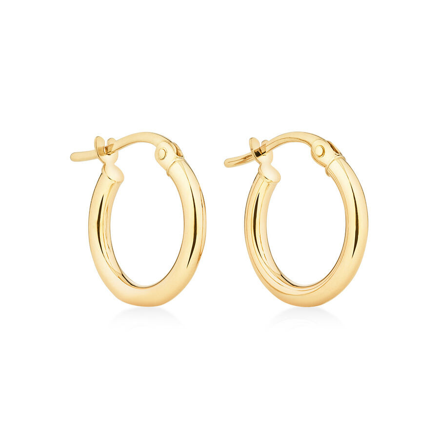 Solid 10K Yellow Gold - 25mm Hoop Earrings - Walmart.com | Walmart (US)