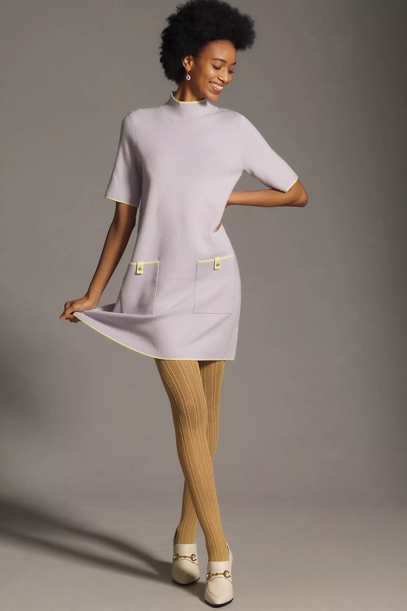 The Annalise Mock-Neck Mini Jumper Dress by Maeve | Anthropologie (UK)