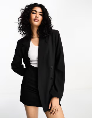 ASOS DESIGN double breasted blazer in black | ASOS (Global)