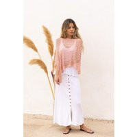 Loose Knit Sweater For Women, Light Pink Poncho Openwork, Sheer Cover Up Knitted, Romantic Clothing Women Accessories, Boho Gifts Mom | Etsy (US)
