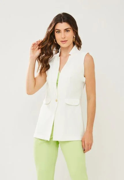 Colete Alongado Alfaiataria Off White Miss Joy 7480 | Dafiti (BR)