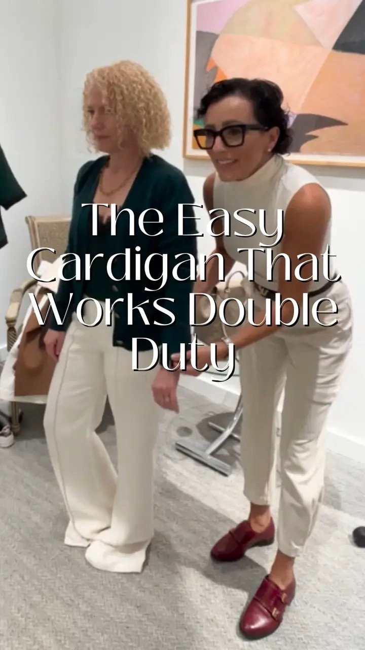 Showing Olivia another way to style this gorgeous cardigan—European-inspired, timeless, and effortlessly chic.  It’s one of those easy pieces to have in your wardrobe that works double duty. The metallic buttons running down the front add a luxe feel while keeping it simple and wearable.

You’ve got a classic crew neckline with a little bit of exaggerated ribbing that adds texture, and the same ribbing at the hem really cinches in at the waist for a clean, flattering silhouette. It’s fitted but lightweight, making it easy to layer, and the ribbing at the wrists gives a polished finish all the way down the arms.
A perfect blend of comfort, ease, and style—exactly what every wardrobe needs.  

 

#LTKHoliday #LTKStyleTip #LTKWorkwear