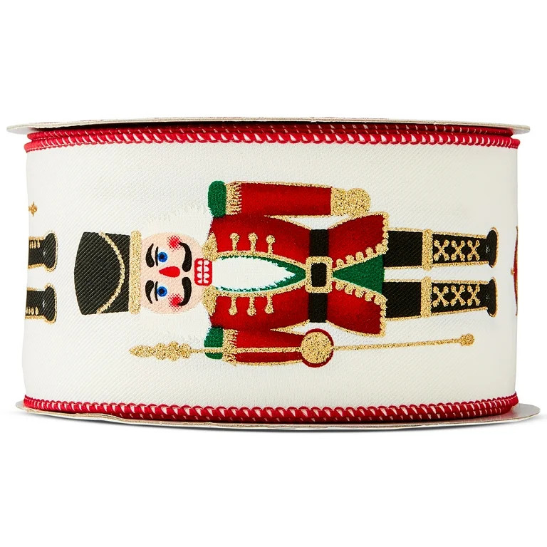Multicolor Nutcracker Christmas Ribbon, 2.5" x 40', by Holiday Time | Walmart (US)