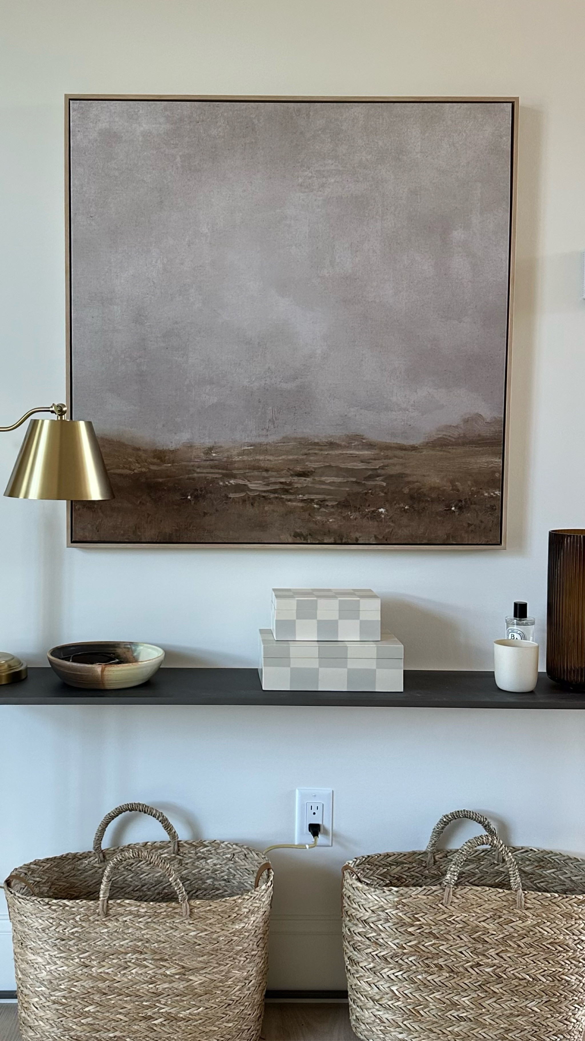 Tote/baskets we love for entryway + brass task lamp. 💡 

#LTKhome
