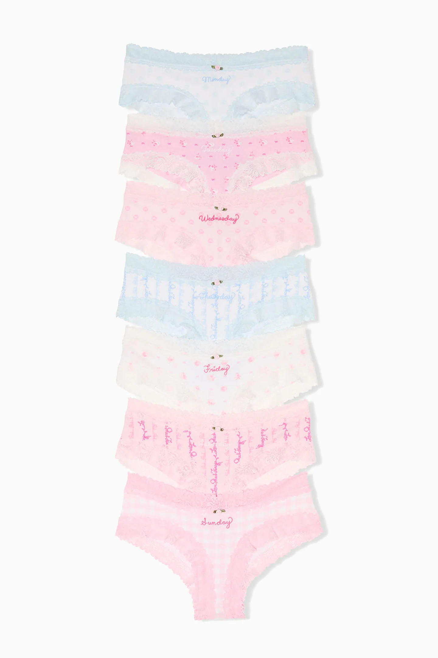 PINK x LoveShackFancy 7-Pack Cheeky Panties | LoveShackFancy