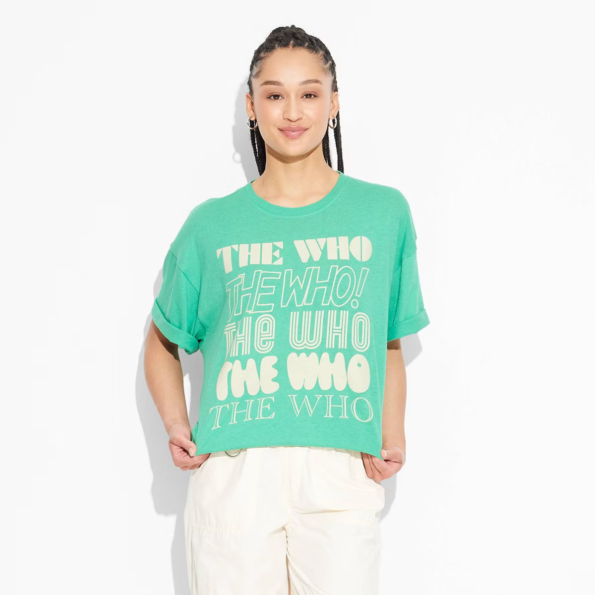 Women's The Who Oversized Short Sleeve Graphic T-Shirt - Green | Target