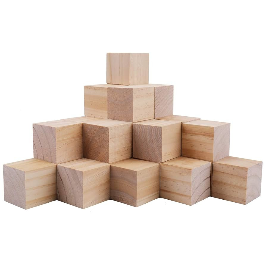Tosnail 30 Pack 2 Inches Unfinished Wooden Cubes Wooden Blocks - Great for Crafts Making | Amazon (US)
