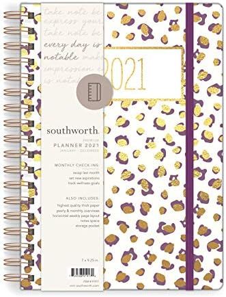 Southworth 2021 Yearly Planner (January, 2021-December, 2021), Monthly and Yearly Planner, 7” x... | Amazon (US)