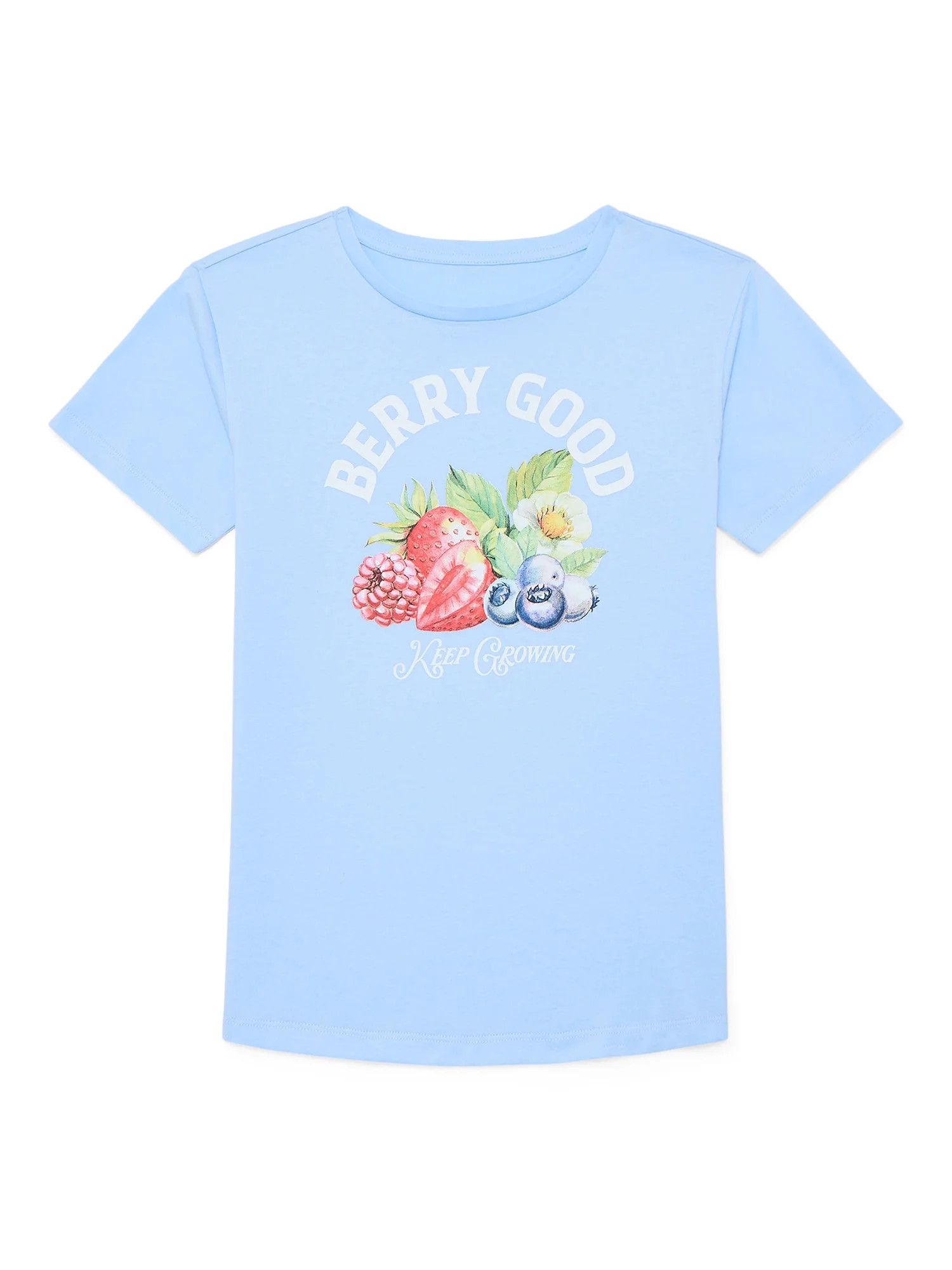 Wonder Nation Girls Berry Good Graphic T-Shirt with Short Sleeves, Sizes 4-18 | Walmart (US)