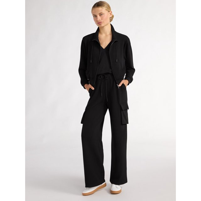 Scoop Women’s Ultimate ScubaKnit Funnel Neck Zip Up Sweatshirt, Sizes XS-XXL | Walmart (US)