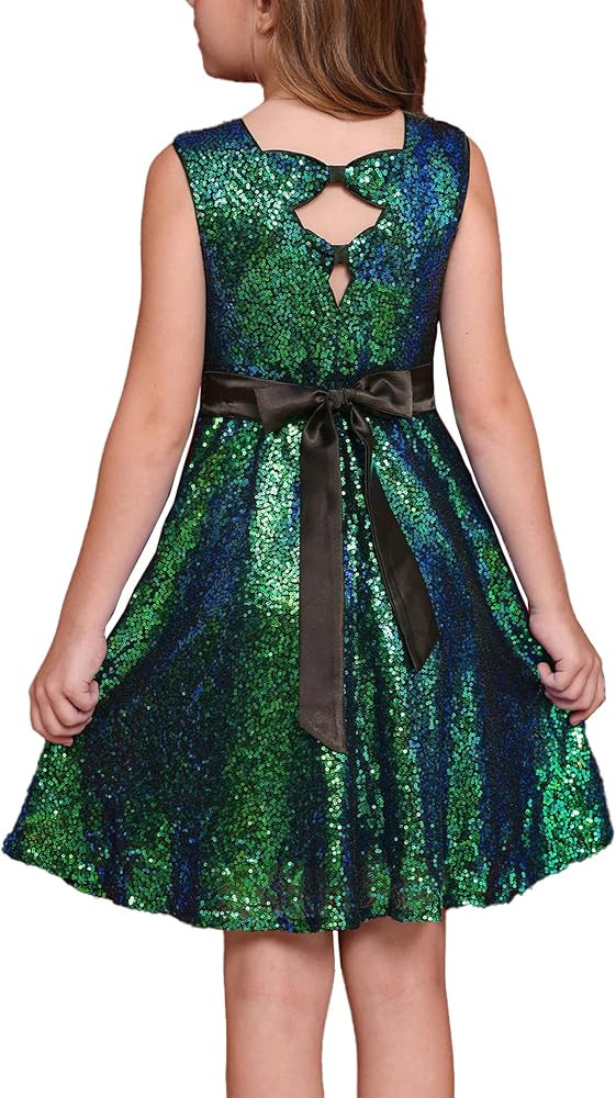 GRACE KARIN Girls Sequin Sparkly Dress Kids Party Birthday Fancy Formal Cocktail Pageant Christma... | Amazon (US)
