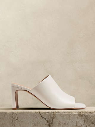 Lucca Leather Square-Toe Mule | Banana Republic (US)