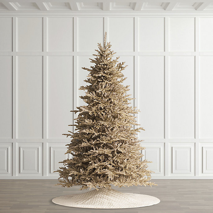 Diamond Dust Champagne Tree with Warm White LED Lights & Glitter Finish | Frontgate