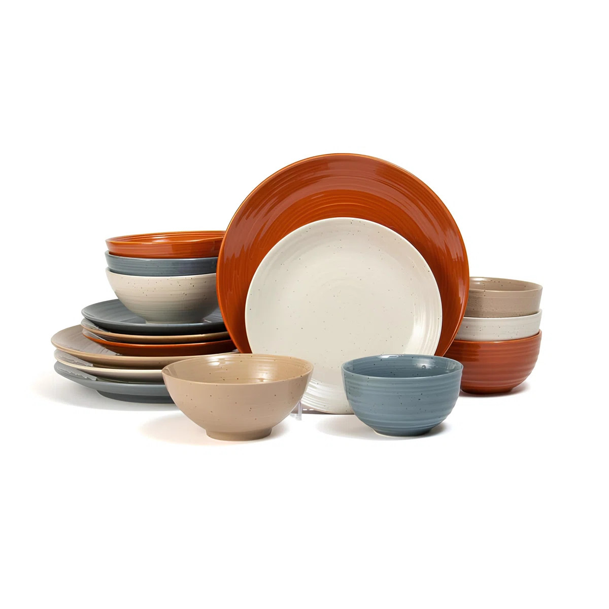 Sango Siterra Painter's Palette 16-Piece Stoneware Dinnerware Set - Service For 4, Plate & Bowl S... | Wayfair North America
