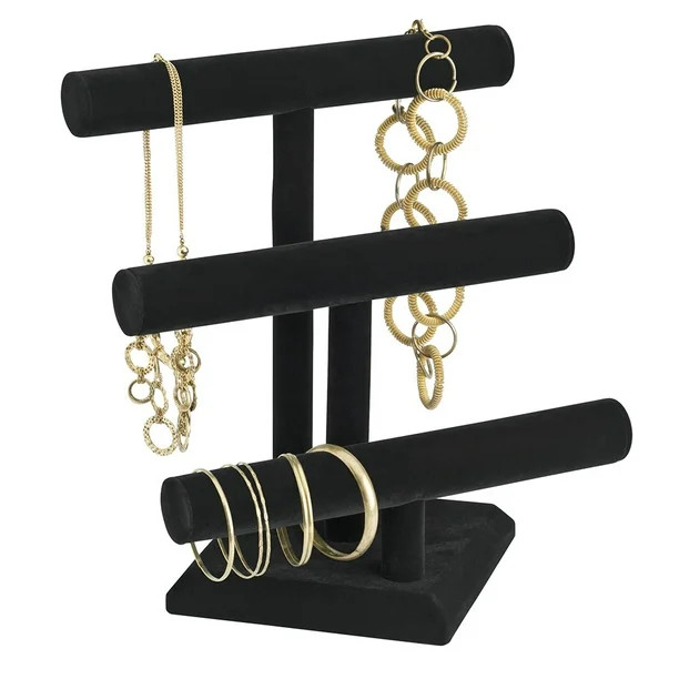 Jewelry Organizer Display Stand (3 Tier) - Necklace Bracelet and Watch Holder Display Stand, Blac... | Walmart (US)