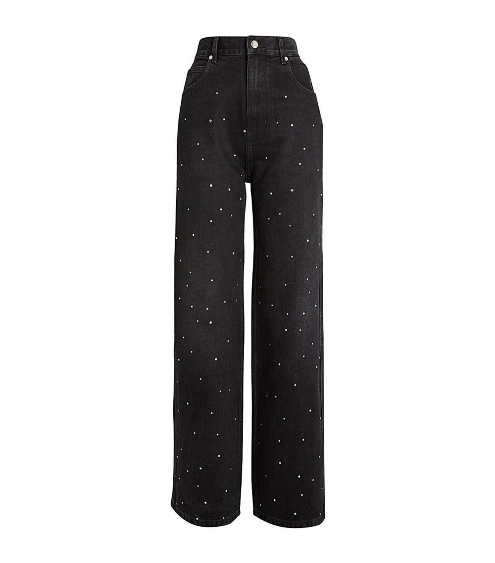 Rhinestone High-Rise Straight Jeans | Harrods