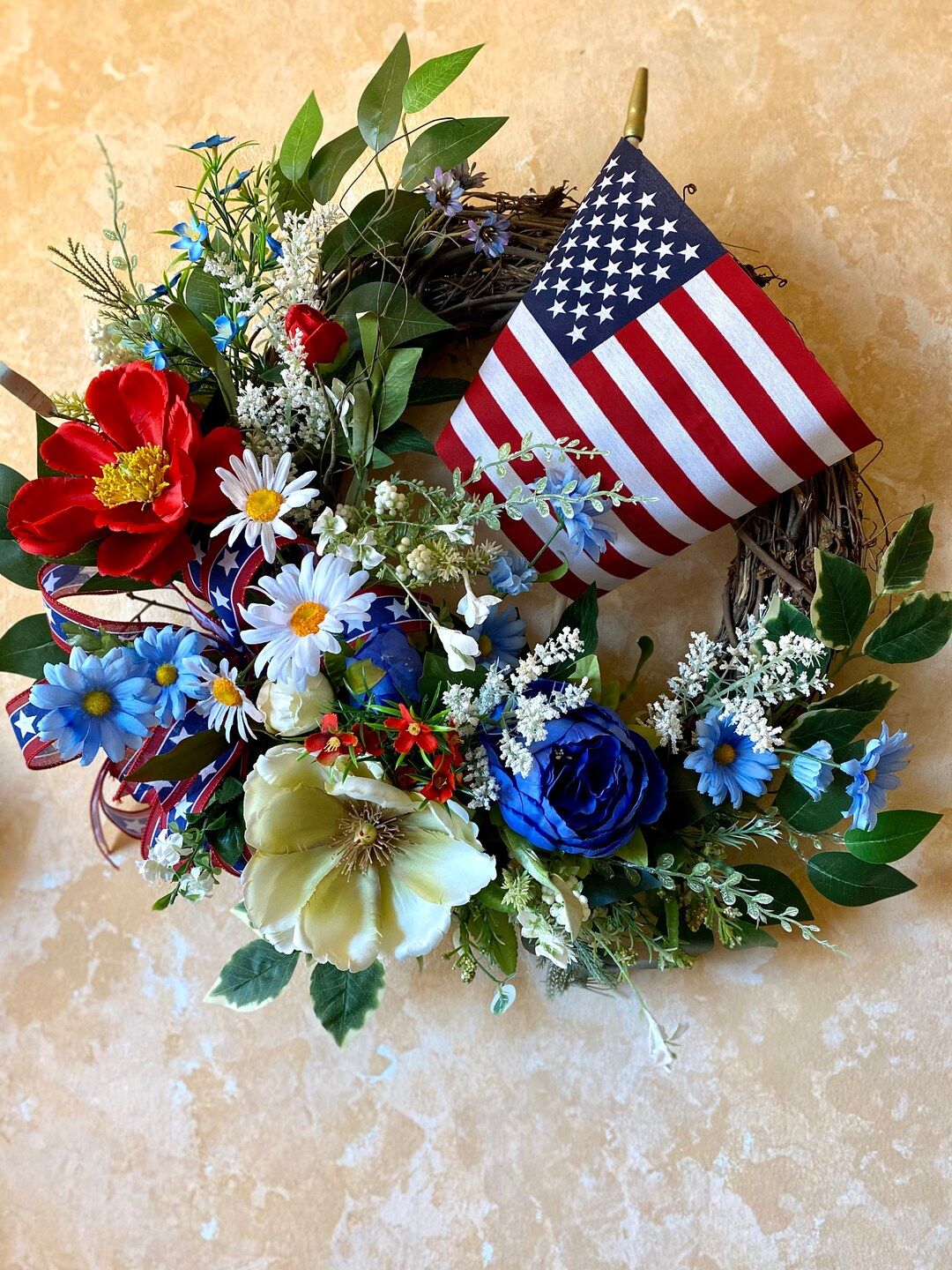 Grapevine Patriotic Wreath for front Door,4th of July Decor,Summer Patriotic Decor ,American Flag... | Etsy (US)