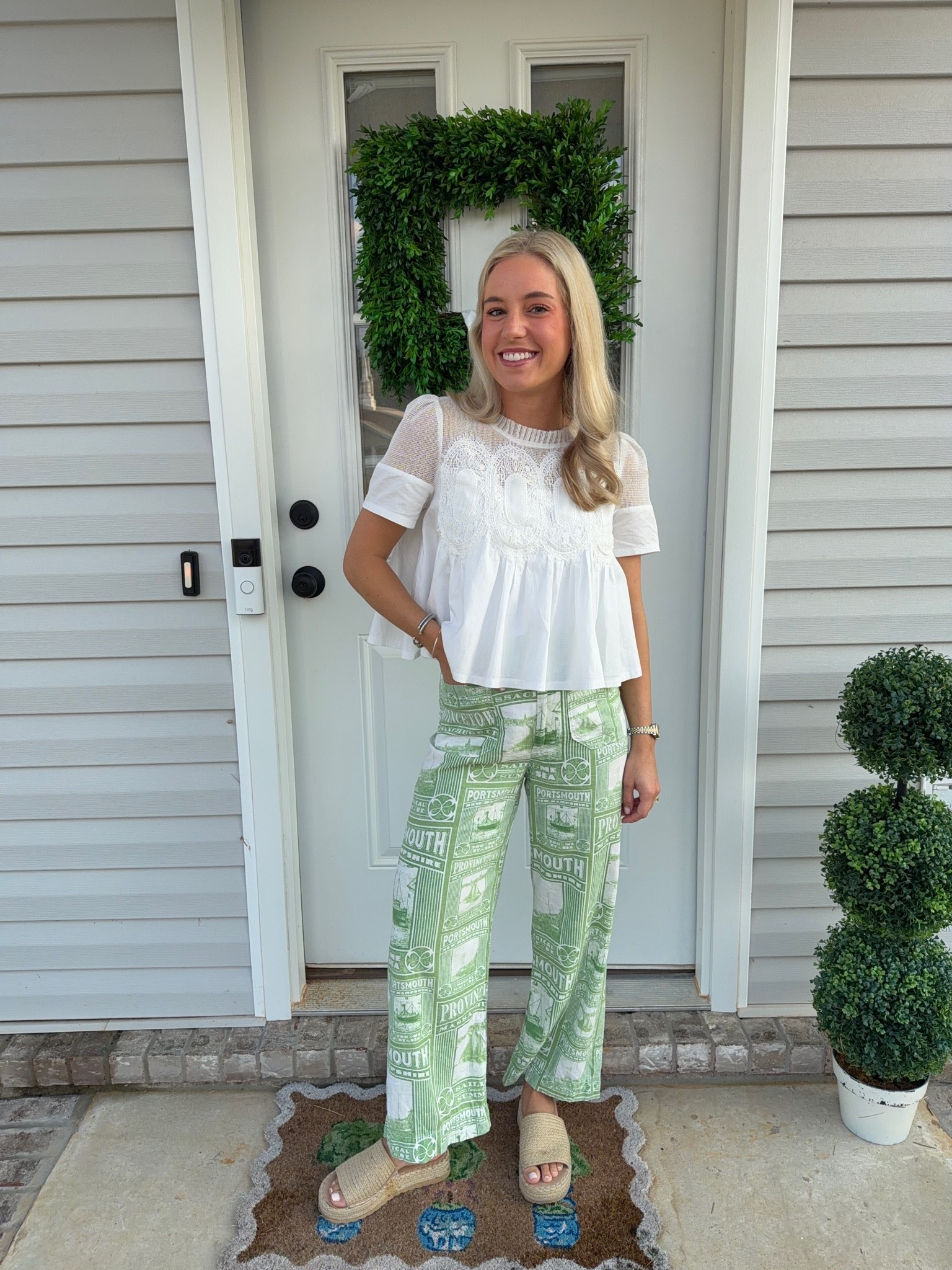 Love this outfit!! These Anthro pants are so fun! Size XS in top, 25 in bottoms!!💚

#LTKootd #LTKgrwm #LTKmorningroutine