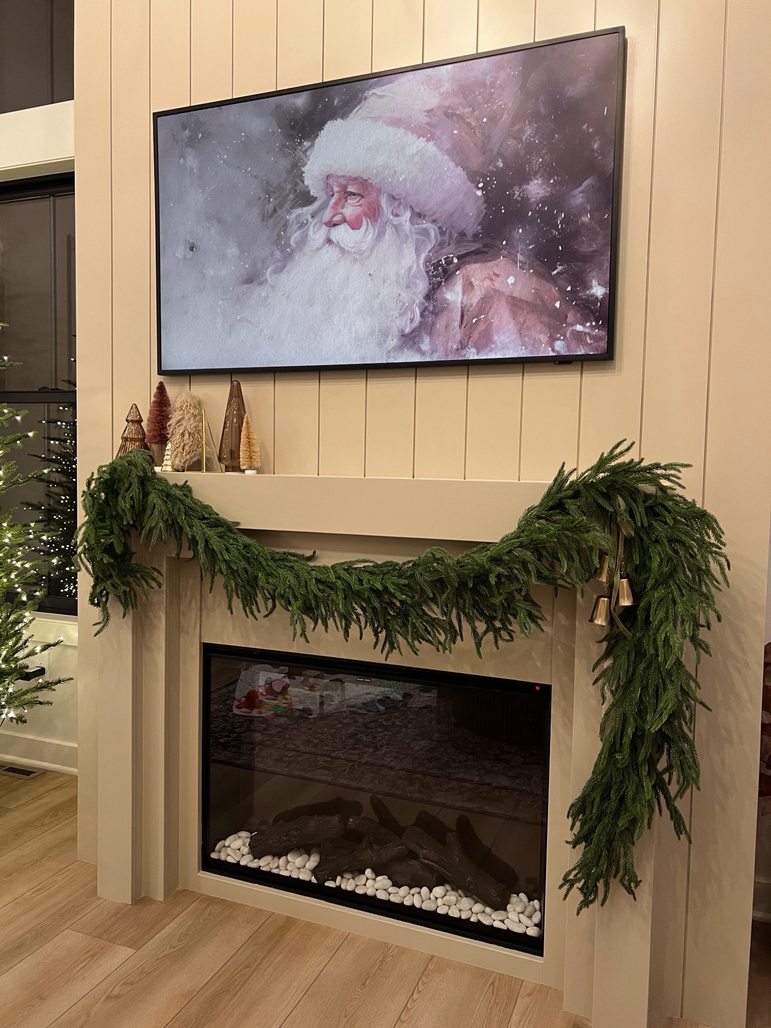 I used just one piece of 9ft Norfolk pine garland and it fills out the fire place perfectly. It’s exactly what I was looking for and it’s very affordable!

#LTKHoliday #LTKSeasonal