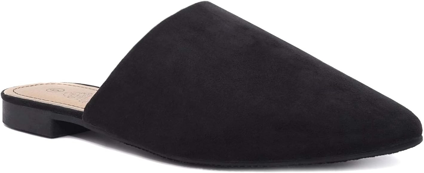 Women's Low Slip On Mule Comfortable Slides-Vegan Suede-Flat Slides for Women | Amazon (US)