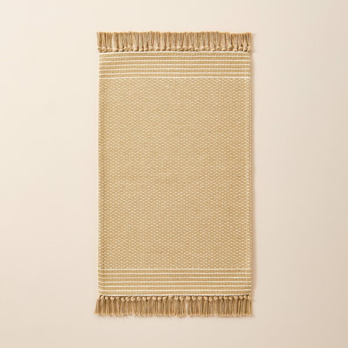 Patterned Border Stripe Area Rug Khaki - Hearth & Hand™ with Magnolia | Target